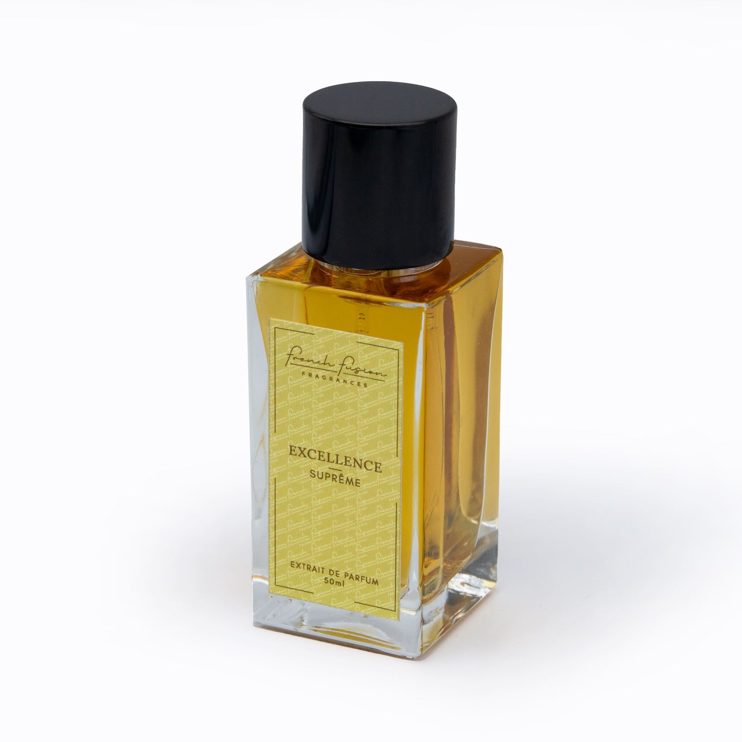 Vue 3/4 flacon Excellence Suprême – parfum signature intense et sophistiqué