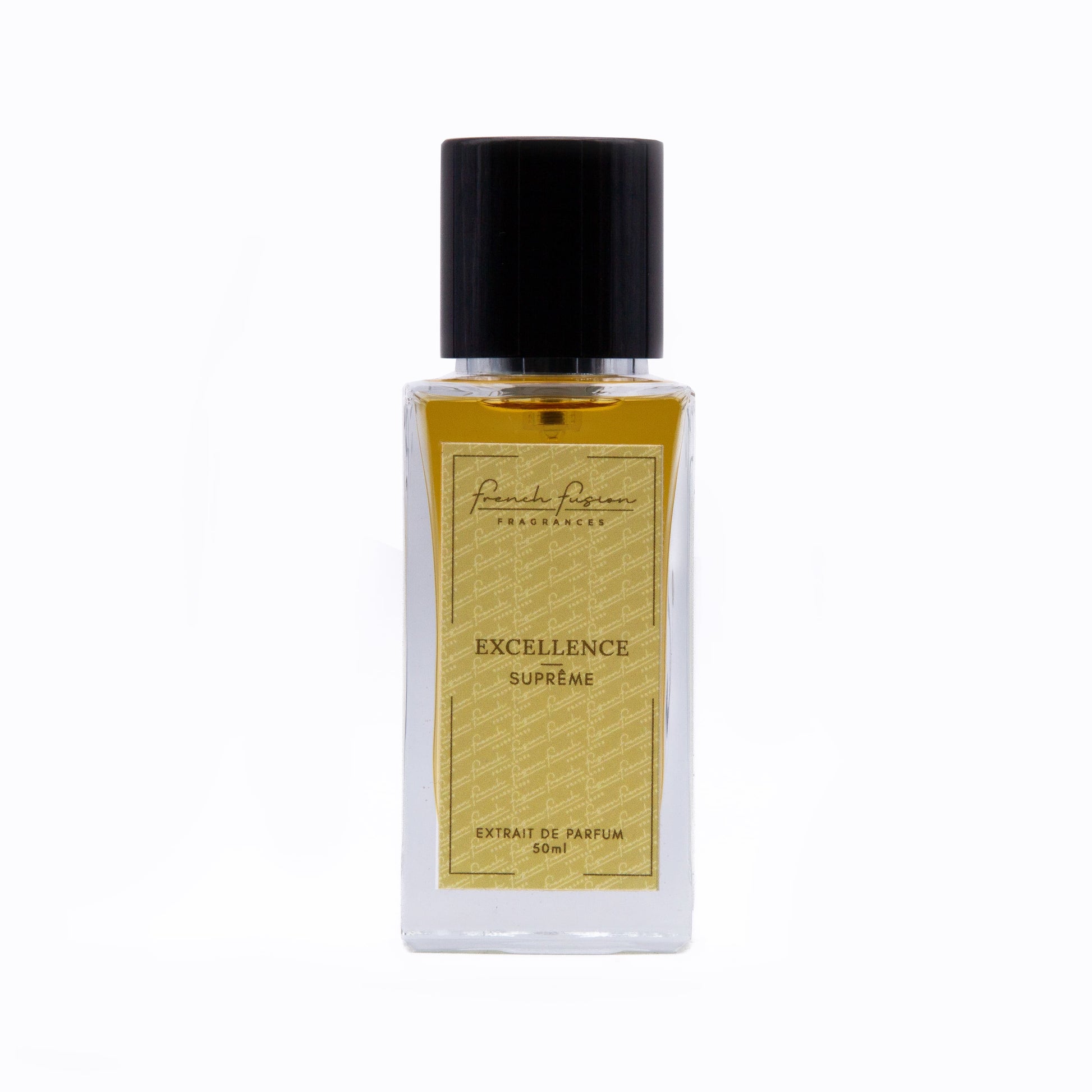 Excellence Suprême – parfum de luxe mixte, flacon face élégant bois et vanille