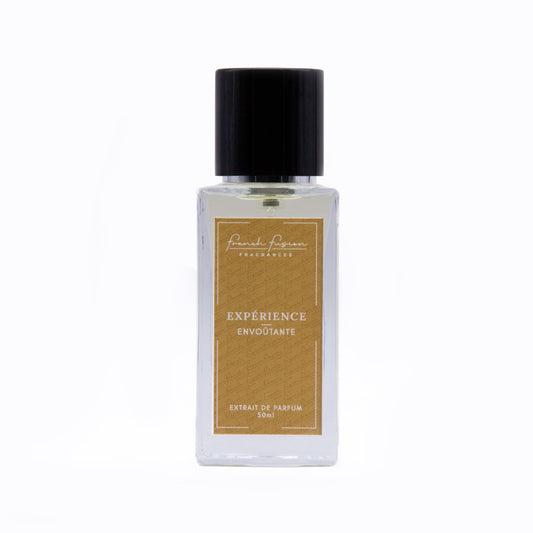 Expérience Envoûtante – flacon face parfum de luxe mixte vanillé et ambré
