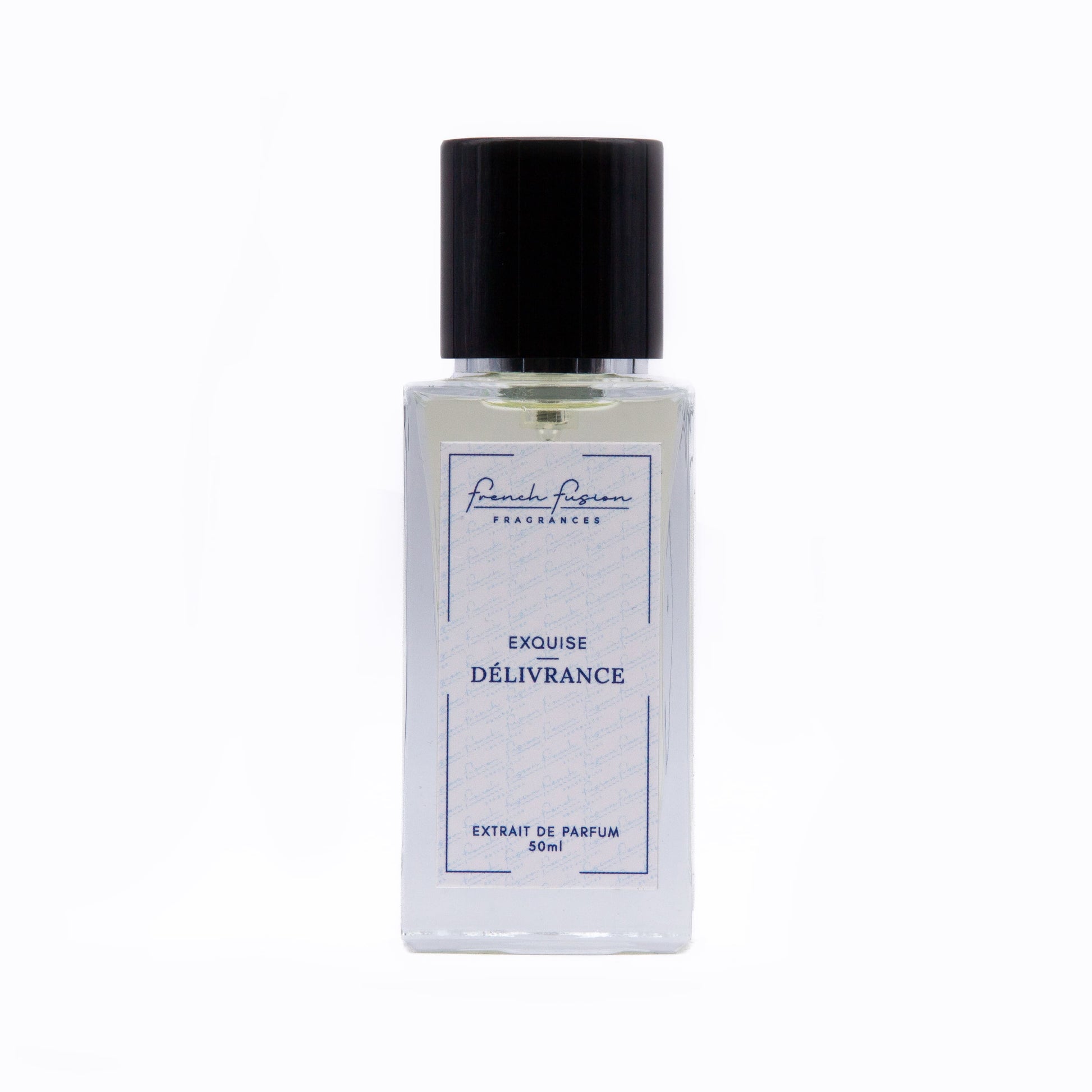 Exquise Délivrance – parfum floral mixte rare, flacon face élégant